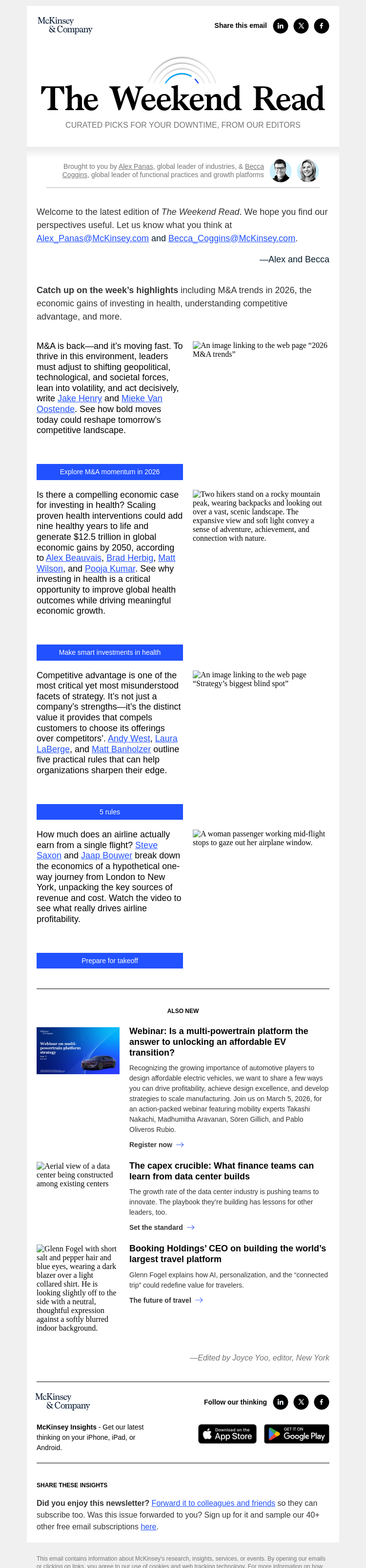 Письмо компании «McKinsey & Company» на тему «Where M&A is headed next»