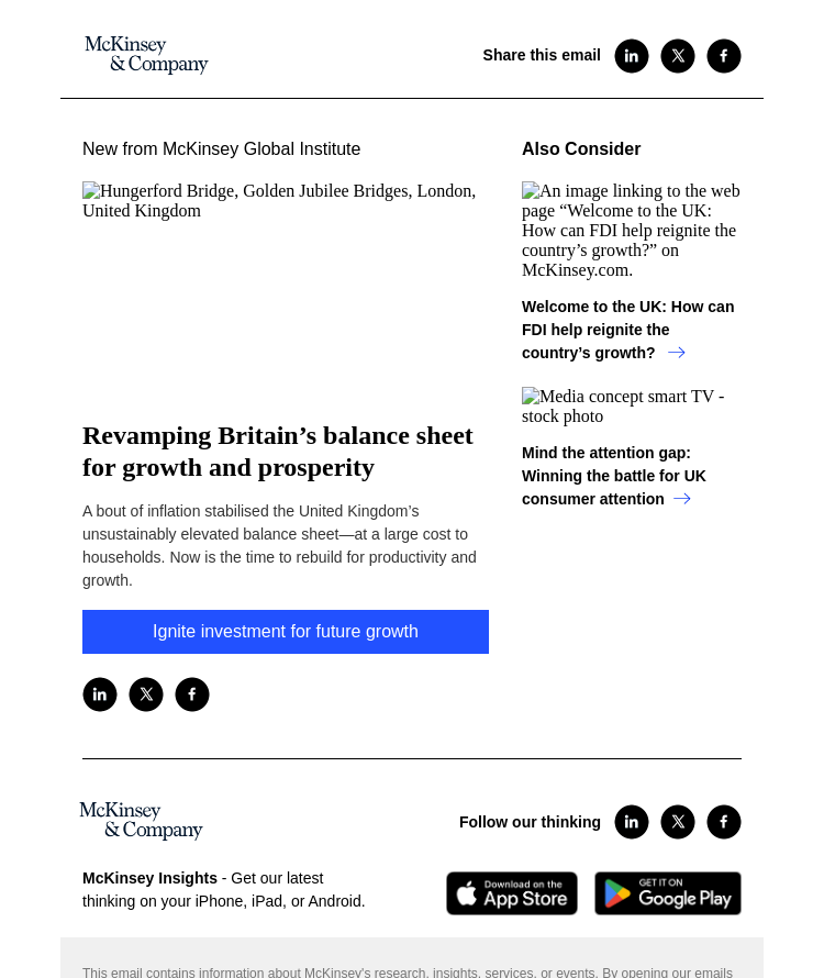 Письмо компании «McKinsey & Company» на тему «Revamping Britain’s balance sheet for growth and prosperity»