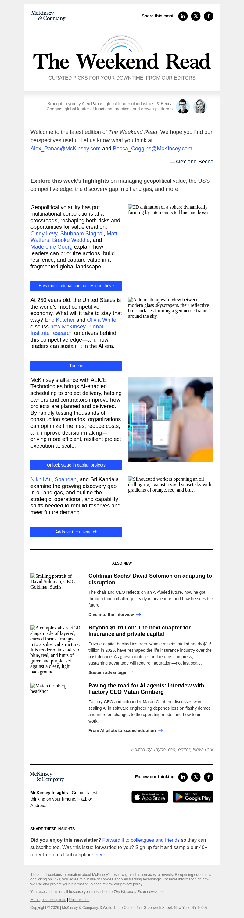 Письмо компании «McKinsey & Company» на тему «Turning geopolitical volatility into opportunity»