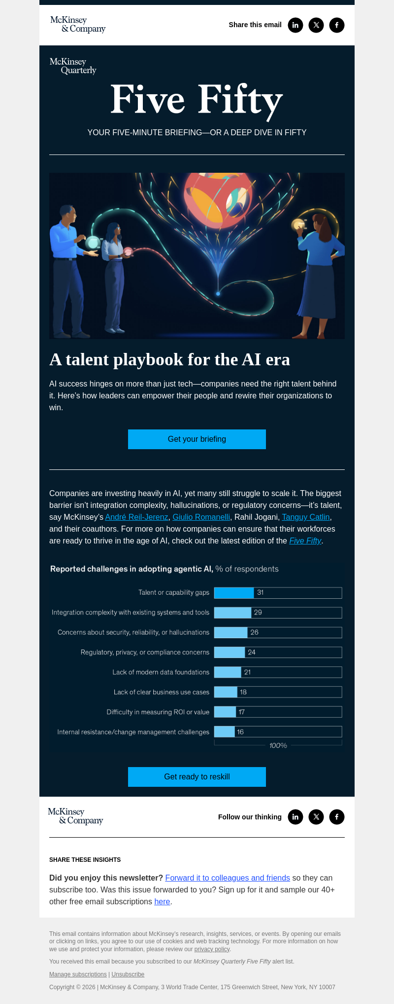 Письмо компании «McKinsey & Company» на тему «Is your talent ready to thrive in the age of AI?»