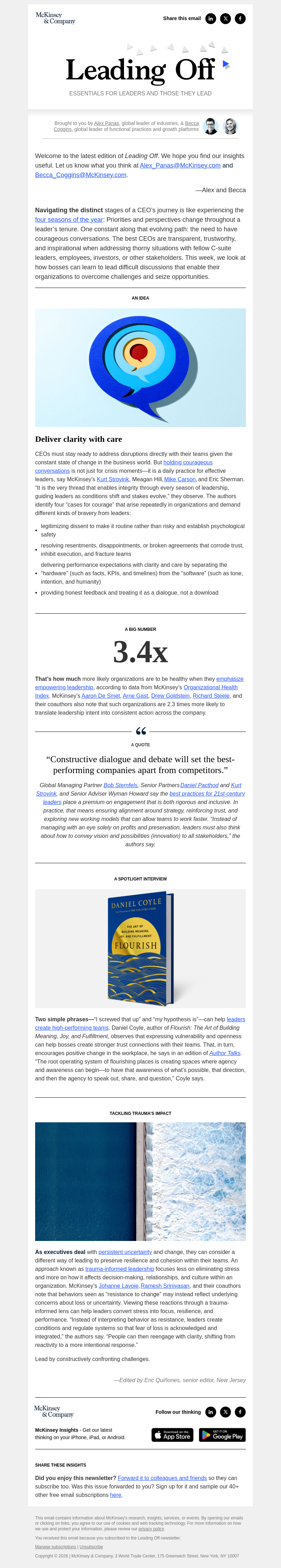 Письмо компании «McKinsey & Company» на тему «Take courage: A leader’s guide to navigating tough conversations»