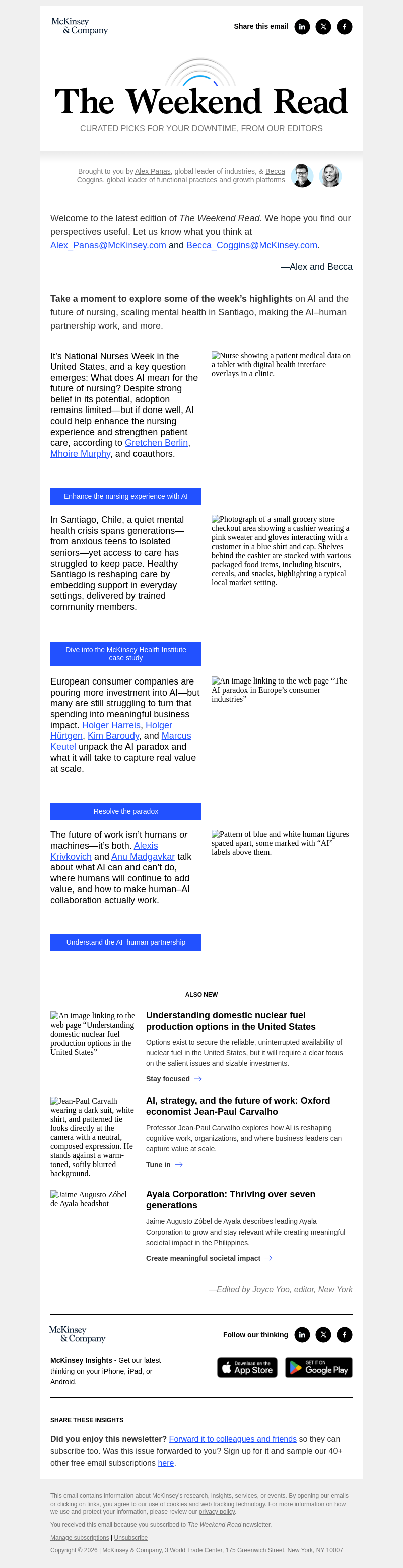 Письмо компании «McKinsey & Company» на тему «The real opportunity for AI in frontline nursing»