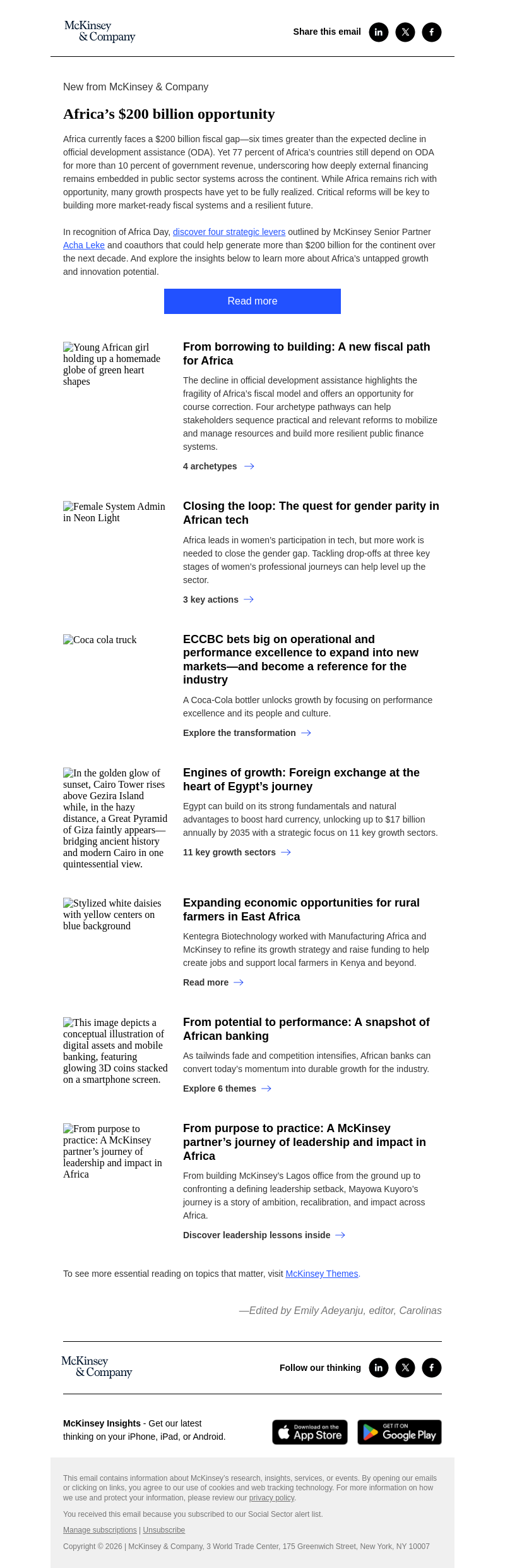 Письмо компании «McKinsey & Company» на тему «Africa’s $200 billion opportunity»