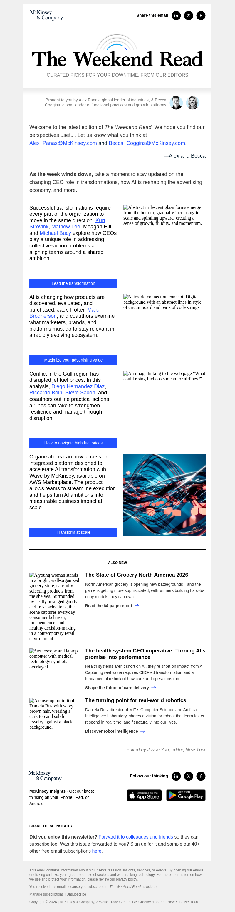 Письмо компании «McKinsey & Company» на тему «The CEO transformation moment»