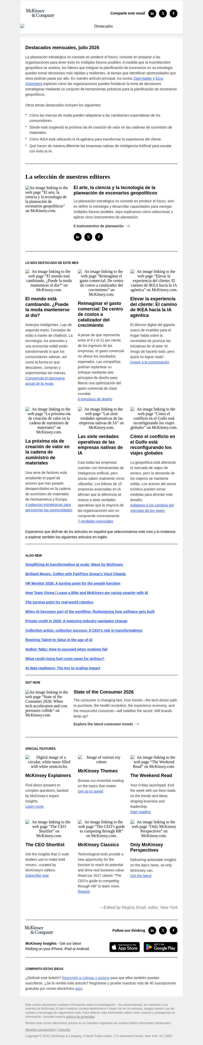 Письмо компании «McKinsey & Company» на тему «Prepararse para una era de incertidumbre geopolítica»