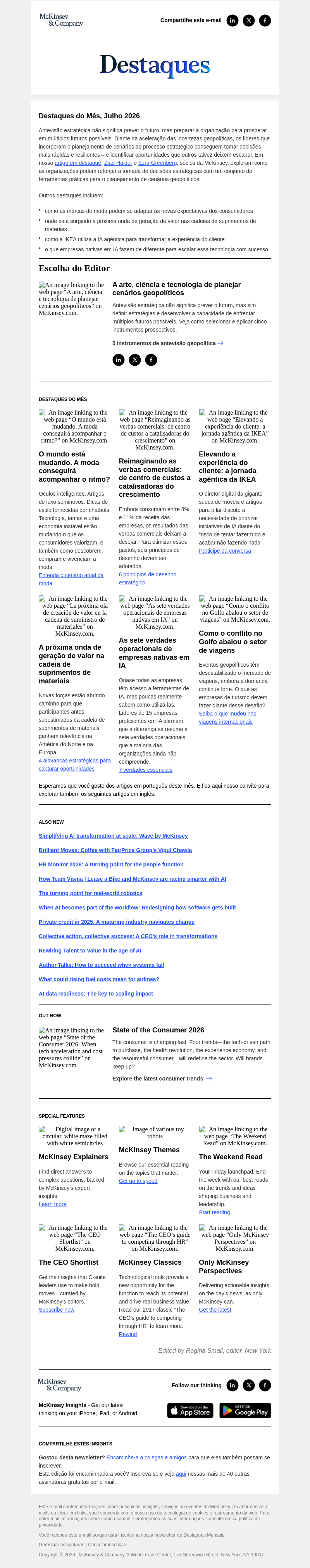 Письмо компании «McKinsey & Company» на тему «Preparando-se para uma era de incerteza geopolítica »