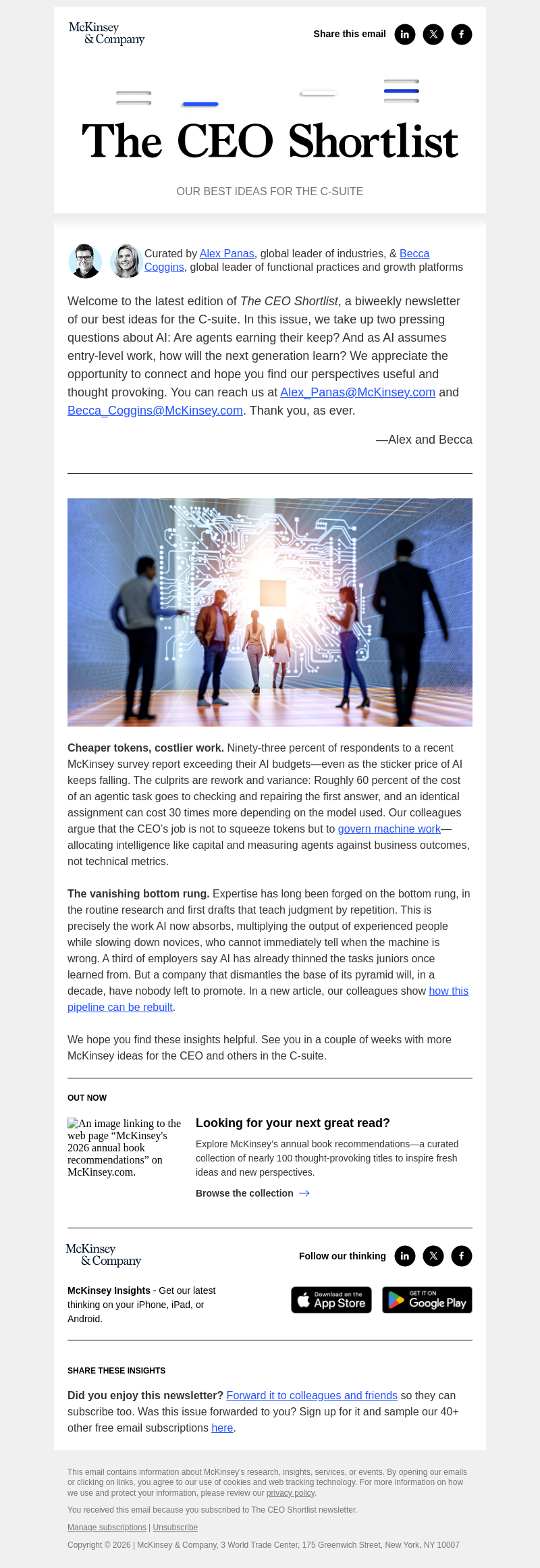 Письмо компании «McKinsey & Company» на тему «The price of intelligence, the making of expertise»