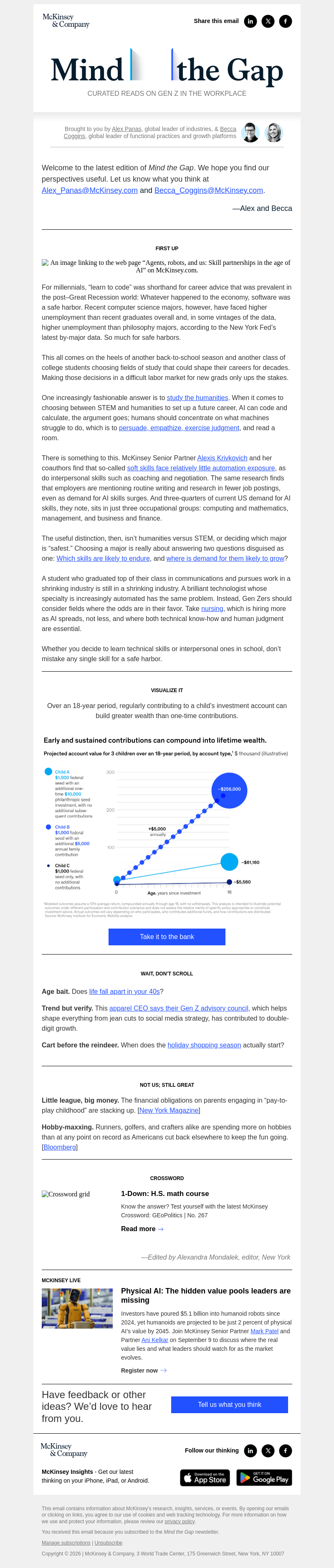 Письмо компании «McKinsey & Company» на тему «Which majors should Gen Z study?»