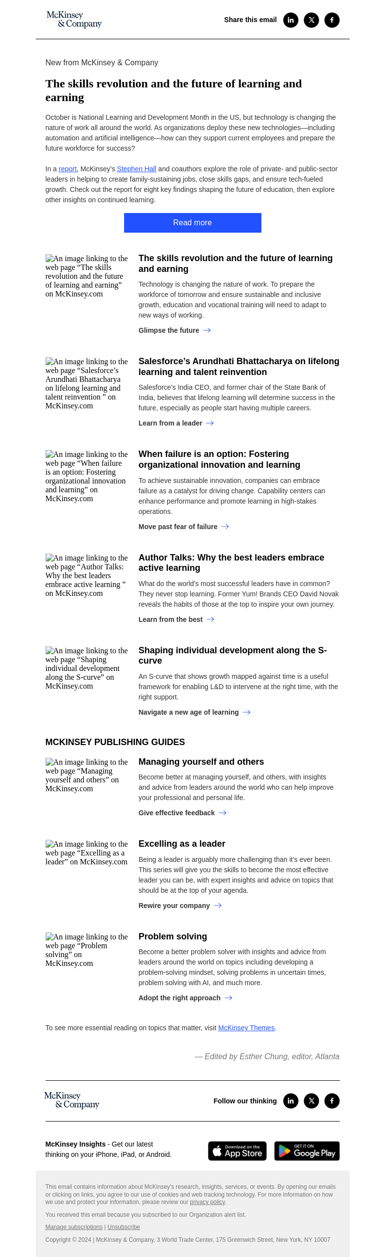 Письмо компании «McKinsey & Company» на тему «8 key findings shaping the future of education»