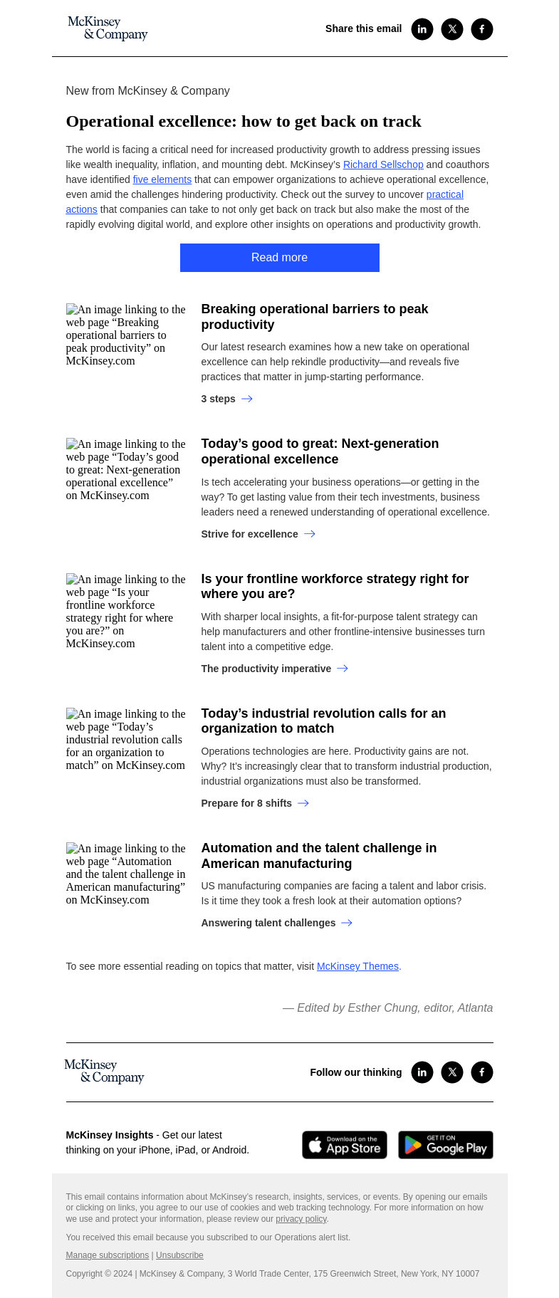 Письмо компании «McKinsey & Company» на тему «Practical actions to make the most of the digital world»