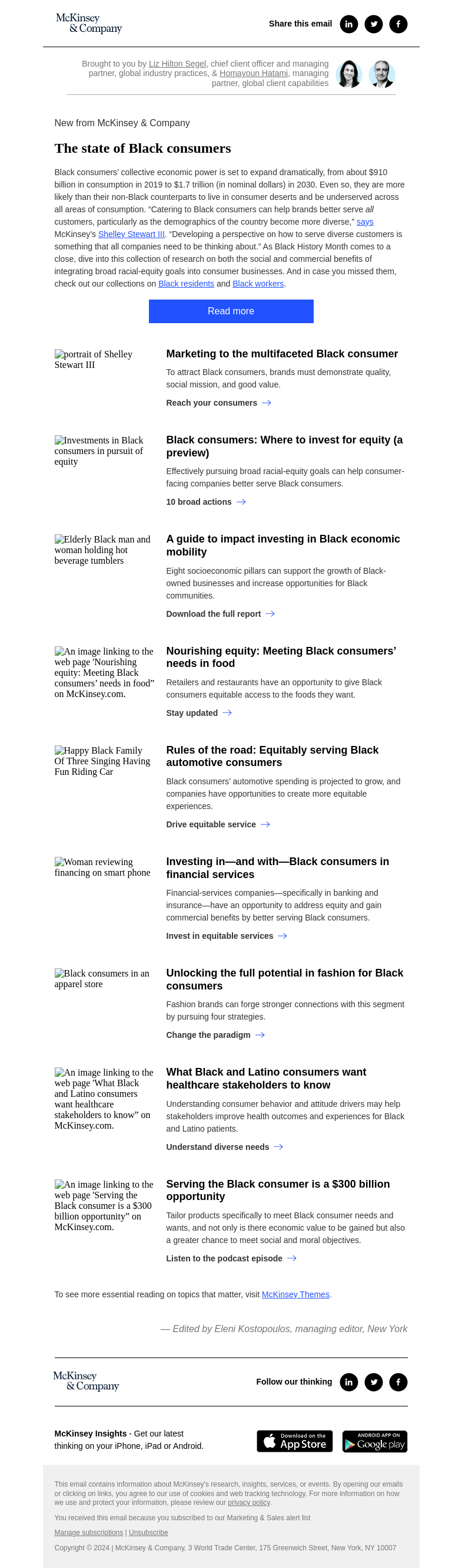 Письмо компании «McKinsey & Company» на тему «How are Black consumers faring?»