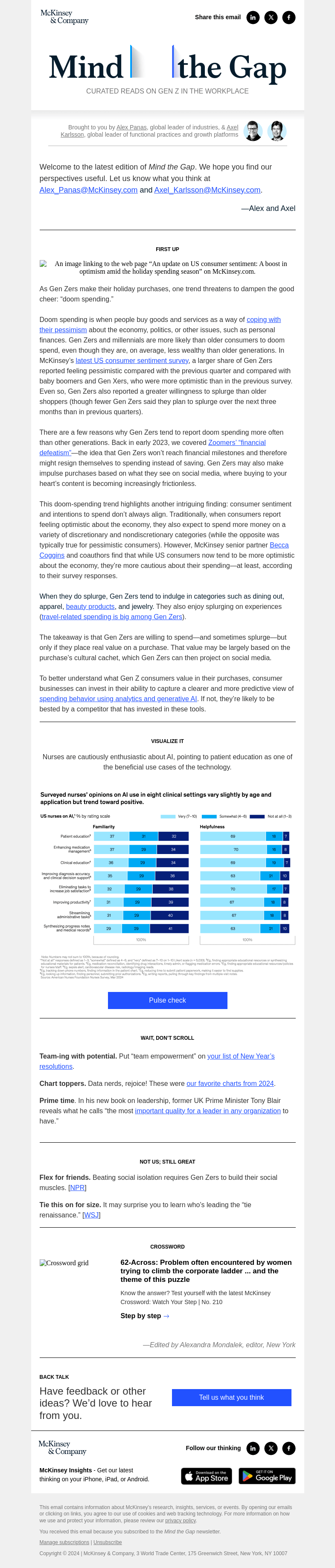 Письмо компании «McKinsey & Company» на тему «Urge to splurge: Why is Gen Z ‘doom spending’?»