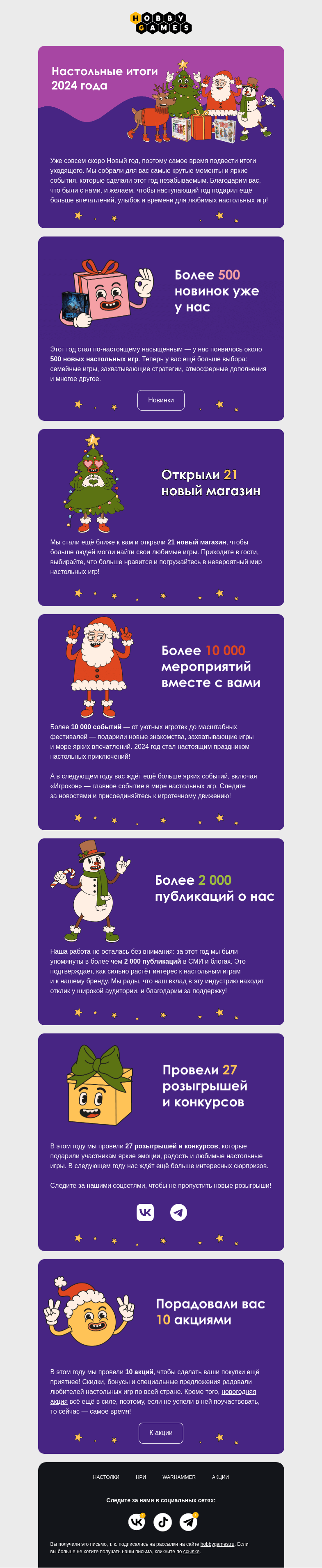 Письмо компании «Hobby Games» на тему «Чем запомнился этот настольный год?»