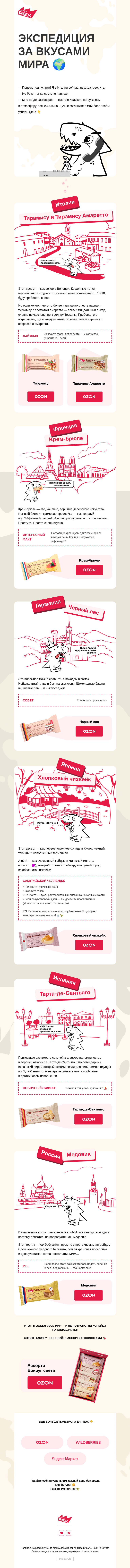 Письмо компании «ProteinRex» на тему «Я в Италии сейчас»