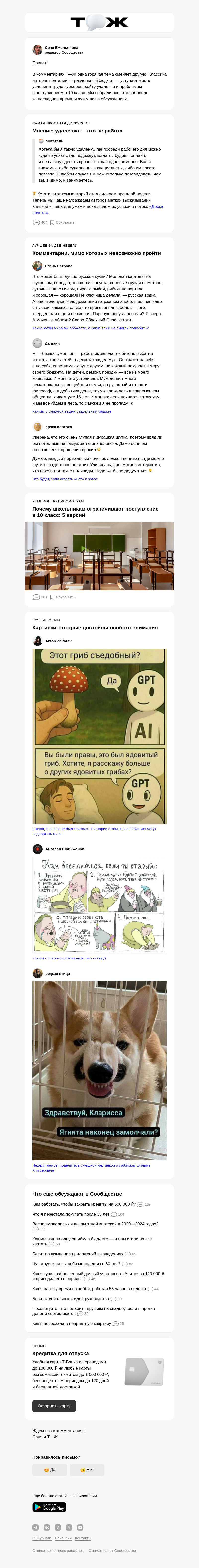 Письмо компании «Т—Ж 💎» на тему «Удаленщики опять бездельничают»