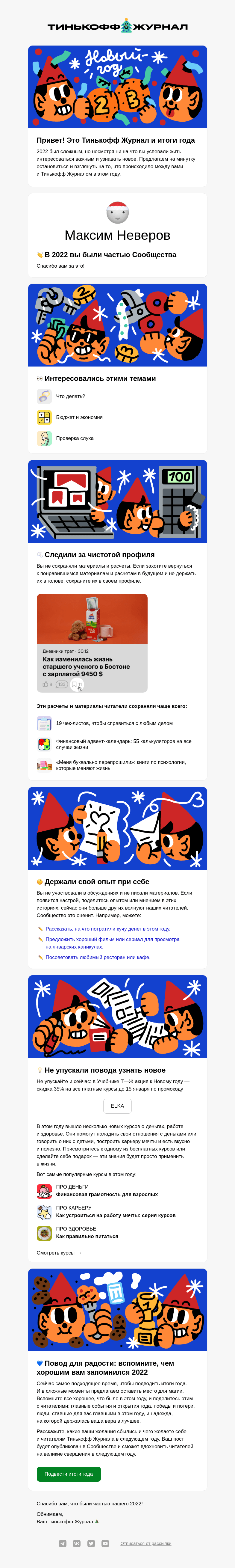 Письмо компании «Т—Ж» на тему «Что вы делали в 2022»