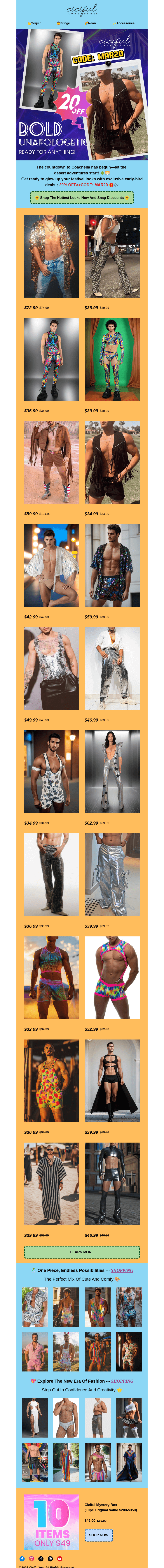 Письмо компании «Ciciful» на тему «🎶Coachella 2025 Outfit Ideas: Trends You Can’t Miss✨»