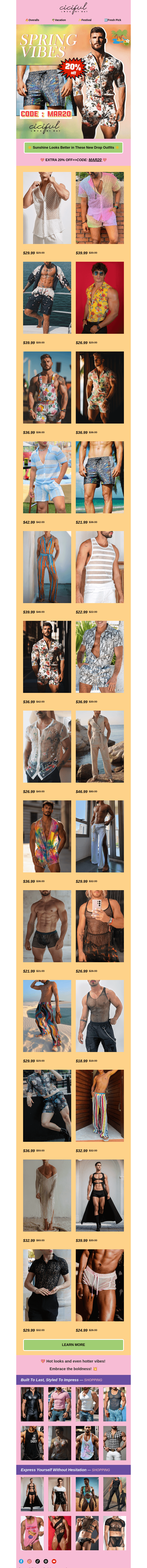 Письмо компании «Ciciful» на тему «🌊Gear Up for Spring Adventures with Hot New Looks🔥»