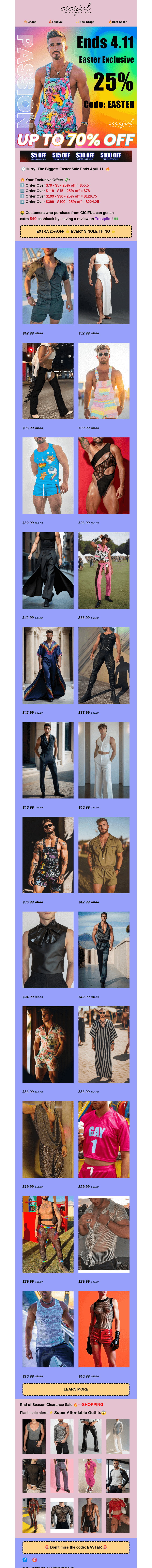 Письмо компании «Ciciful» на тему «⏰LAST CHANCE 25% OFF — Sweet Deals Inside!»