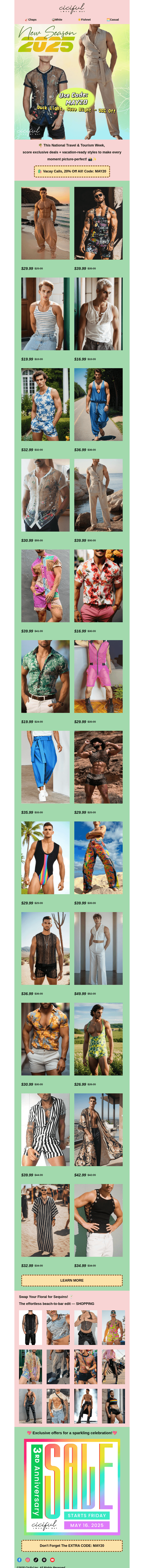 Письмо компании «Ciciful» на тему «✈️Pack Your Bags & Snag 20% Off This Vacation Week»