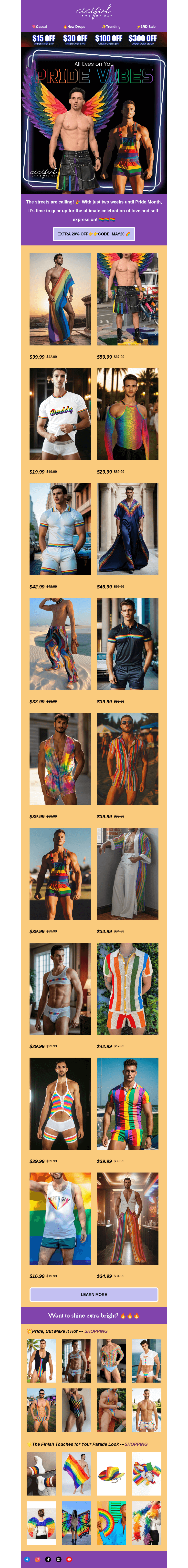 Письмо компании «Ciciful» на тему «🏳️‍🌈Pride is right around the corner!»