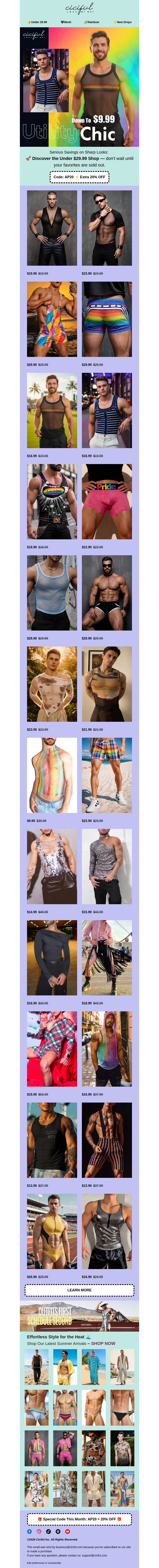 Письмо компании «Ciciful» на тему «Shop from $9.99! 💸 New Styles, New Lows»
