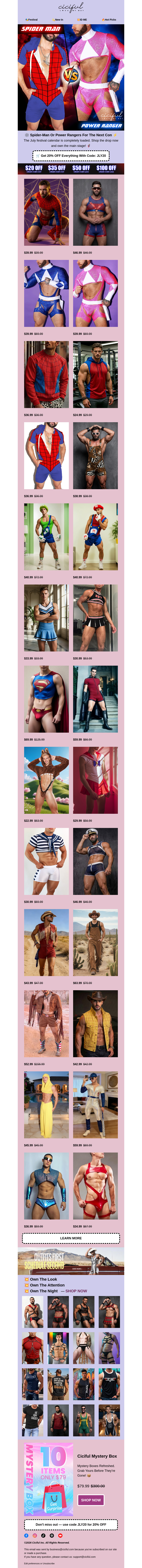 Письмо компании «Ciciful» на тему «🎭 Get Fully Dressed For Con Season Right Now! 💥»
