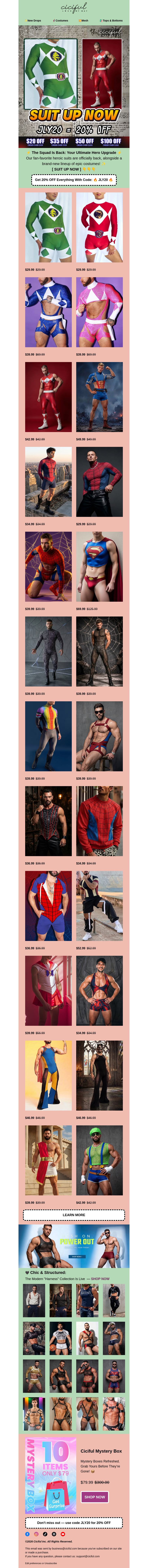 Письмо компании «Ciciful» на тему «🦸‍♂️ High-Energy Hero Styles Ready for Action 💥»