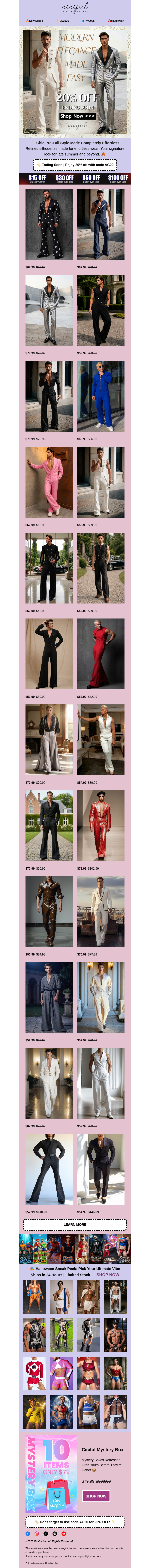 Письмо компании «Ciciful» на тему «🖤 Elevated Fall Transition Starts With Sleek Jumpsuits»