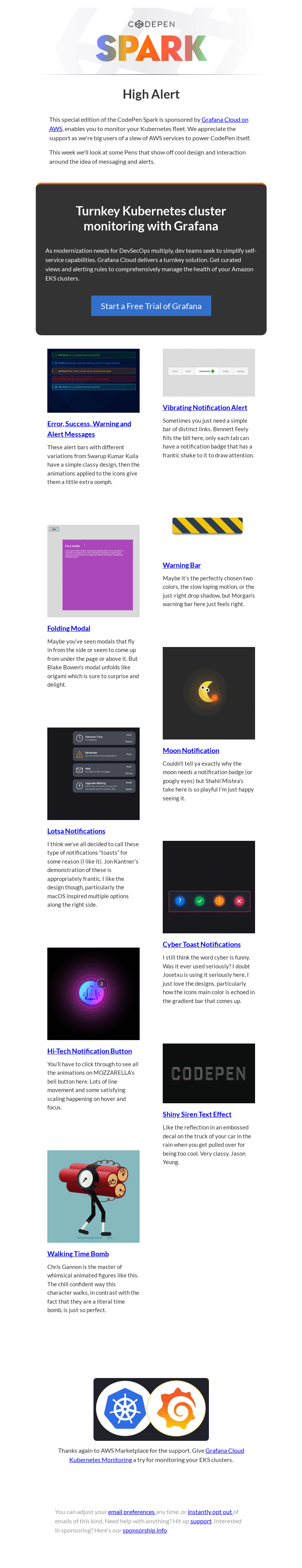 Письмо компании «CodePen» на тему «[CodePen Spark]: High Alert!»