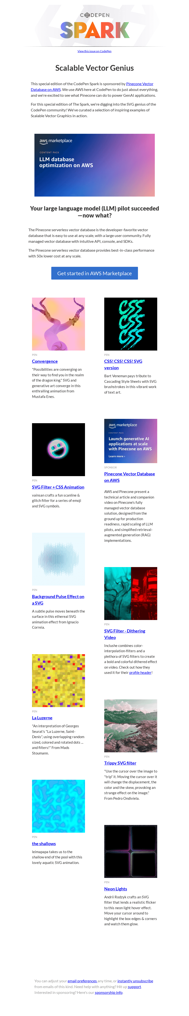 Письмо компании «CodePen» на тему «[CodePen Spark] Scalable Vector Genius»