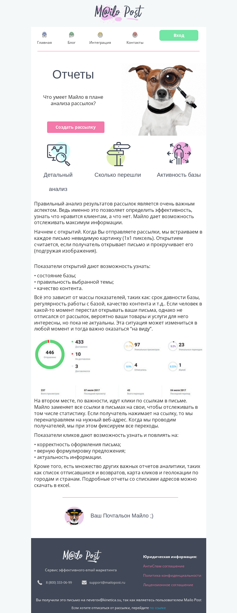 Письмо компании «MailoPost» на тему «⚠ Анализируй это!»