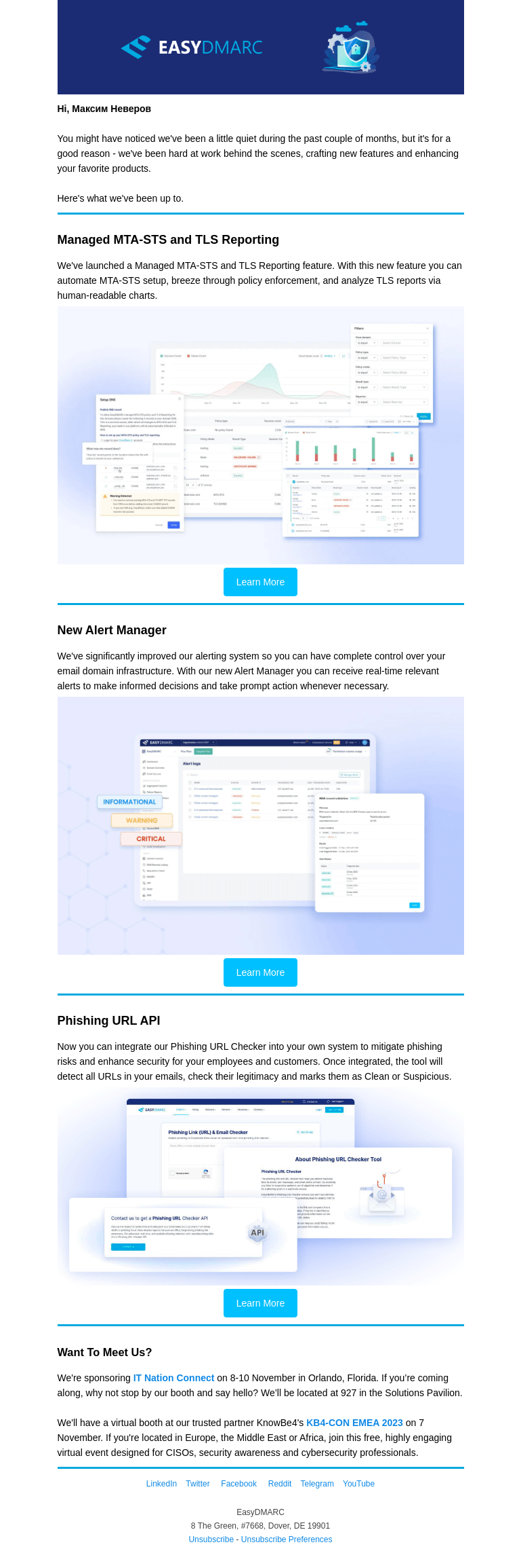Письмо компании «EasyDMARC» на тему «[Product Updates] September-October 2023»