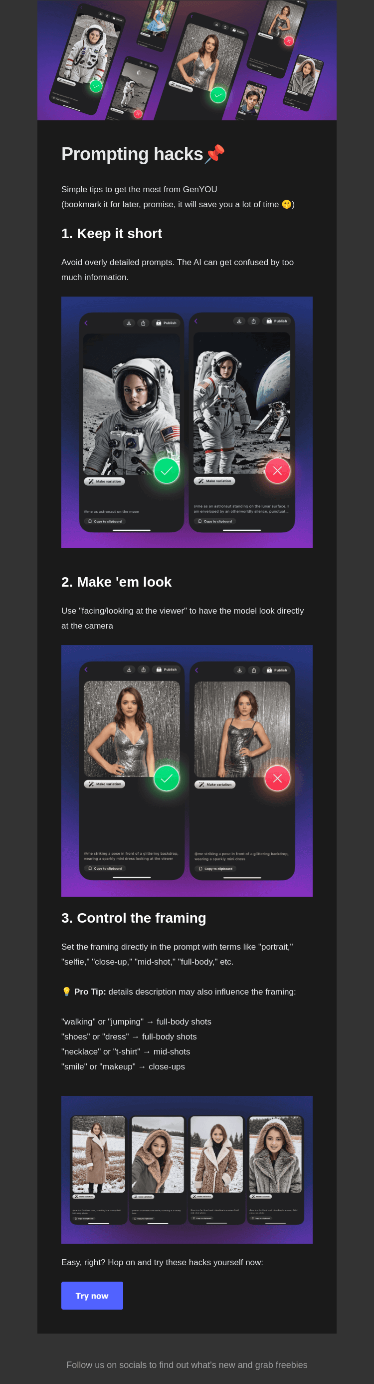 Письмо компании «Generated Photos team» на тему «😎  Prompt like a pro!»