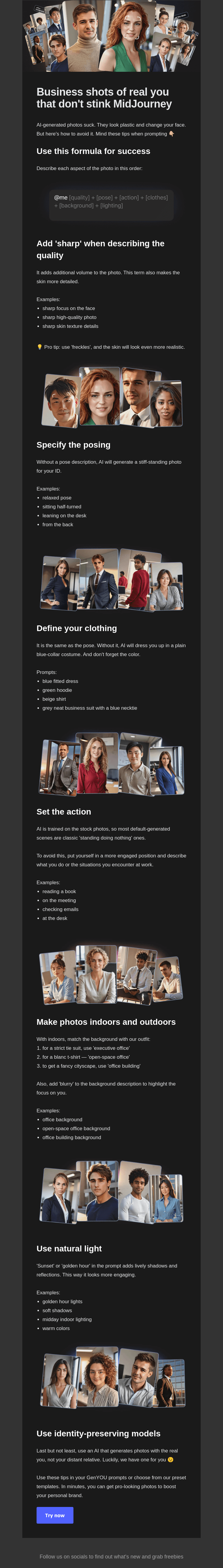 Письмо компании «Generated Photos team» на тему «🔥 AI business photos that POP (finally!)»