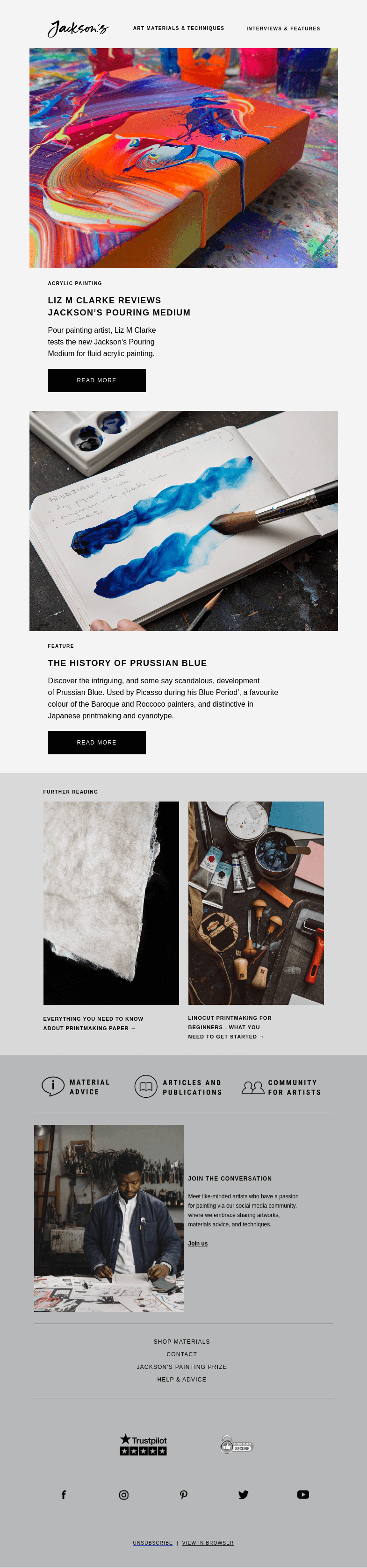 Письмо компании «Jackson's Art» на тему «A First Look at Jackson's Pouring Medium»