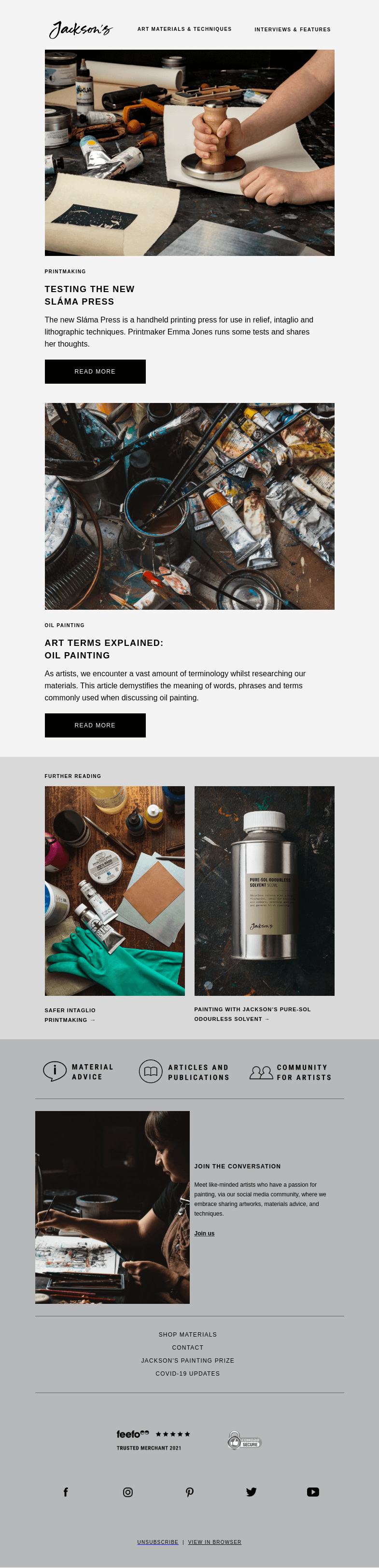 Письмо компании «Jackson's Art» на тему «Introducing the New »