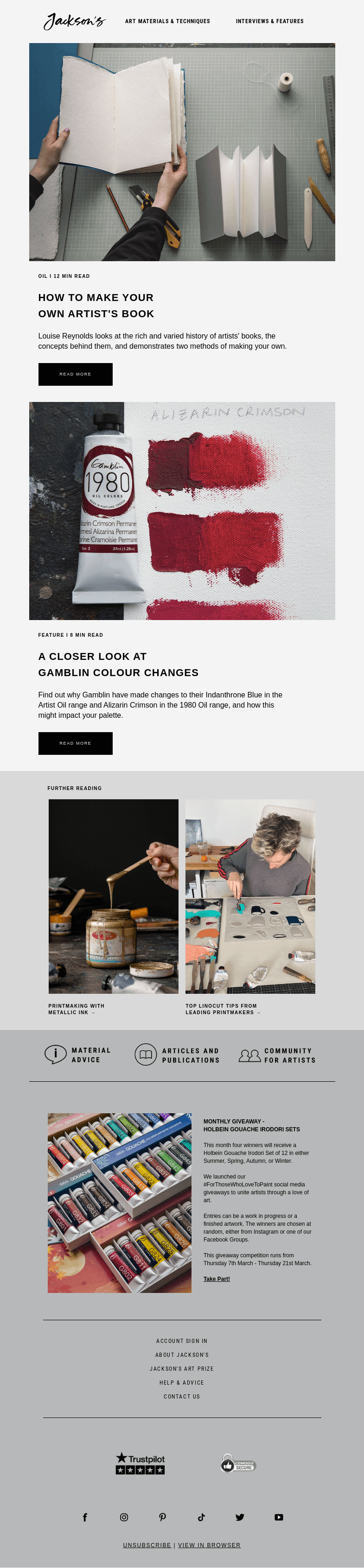 Письмо компании «Jackson's Art» на тему «How to Make Your Own »