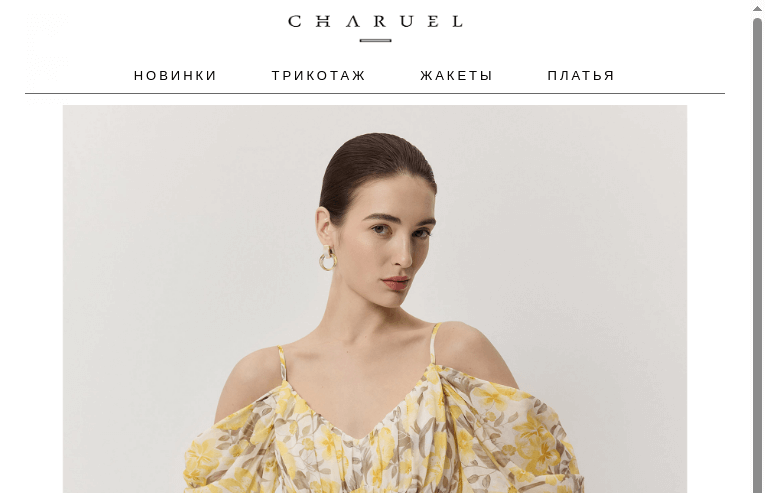Письмо компании «CHARUEL» на тему «Новинки недели»
