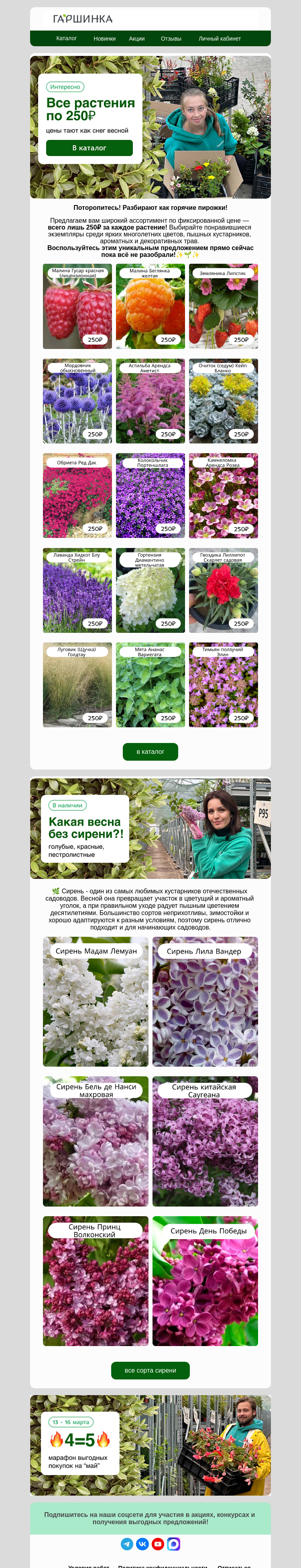 Письмо компании «Гаршинка.ру» на тему «📢 Роняем цены! Успейте купить! Улетают моментально!»