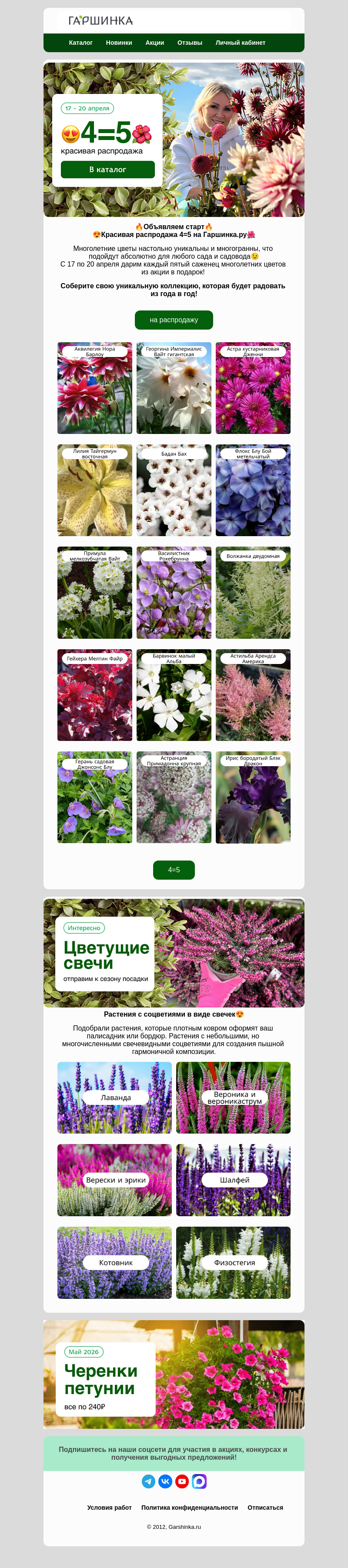 Письмо компании «Гаршинка.ру» на тему «😍Надо брать! Красивая распродажа 4=5🌺»