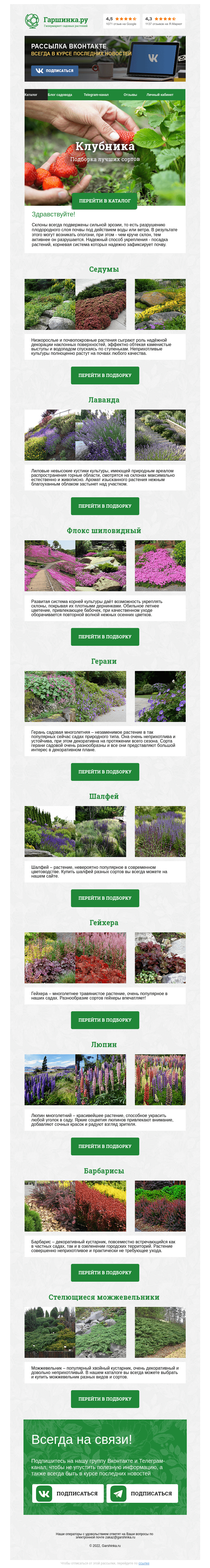 Письмо компании «Гаршинка.ру» на тему «🌿🌸🌳 Растения для укрепления склонов»