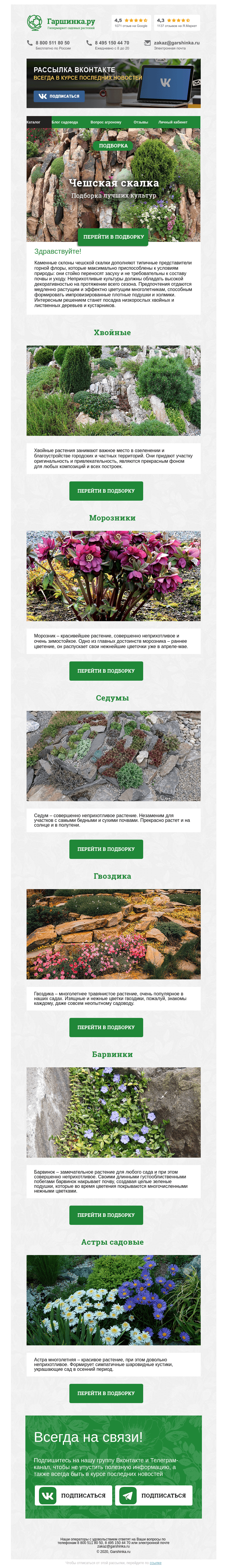 Письмо компании «Гаршинка.ру» на тему «🌲🌿🌸 Чешская скалка: подборка лучших культур»
