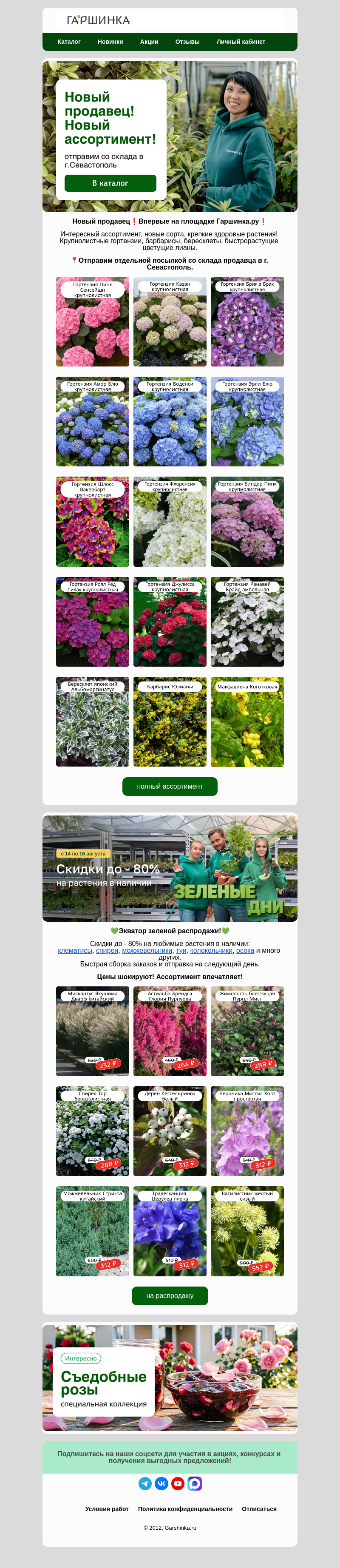 Письмо компании «Гаршинка.ру» на тему «📢Впервые на площадке❗️Новый продавец❗️»