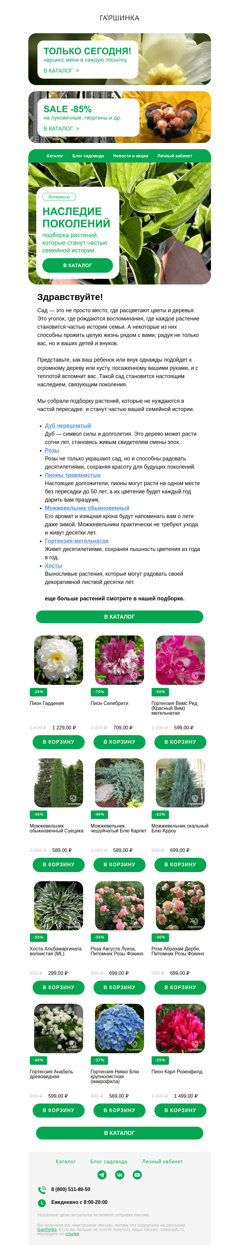 Письмо компании «Гаршинка.ру» на тему «🌳 Ваш сад — наследие для будущих поколений!»