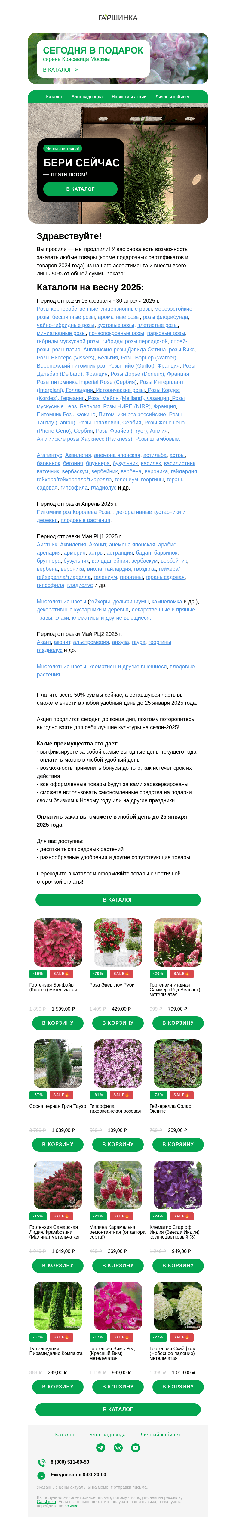 Письмо компании «Гаршинка.ру» на тему «📣 Бери сейчас — плати потом!»